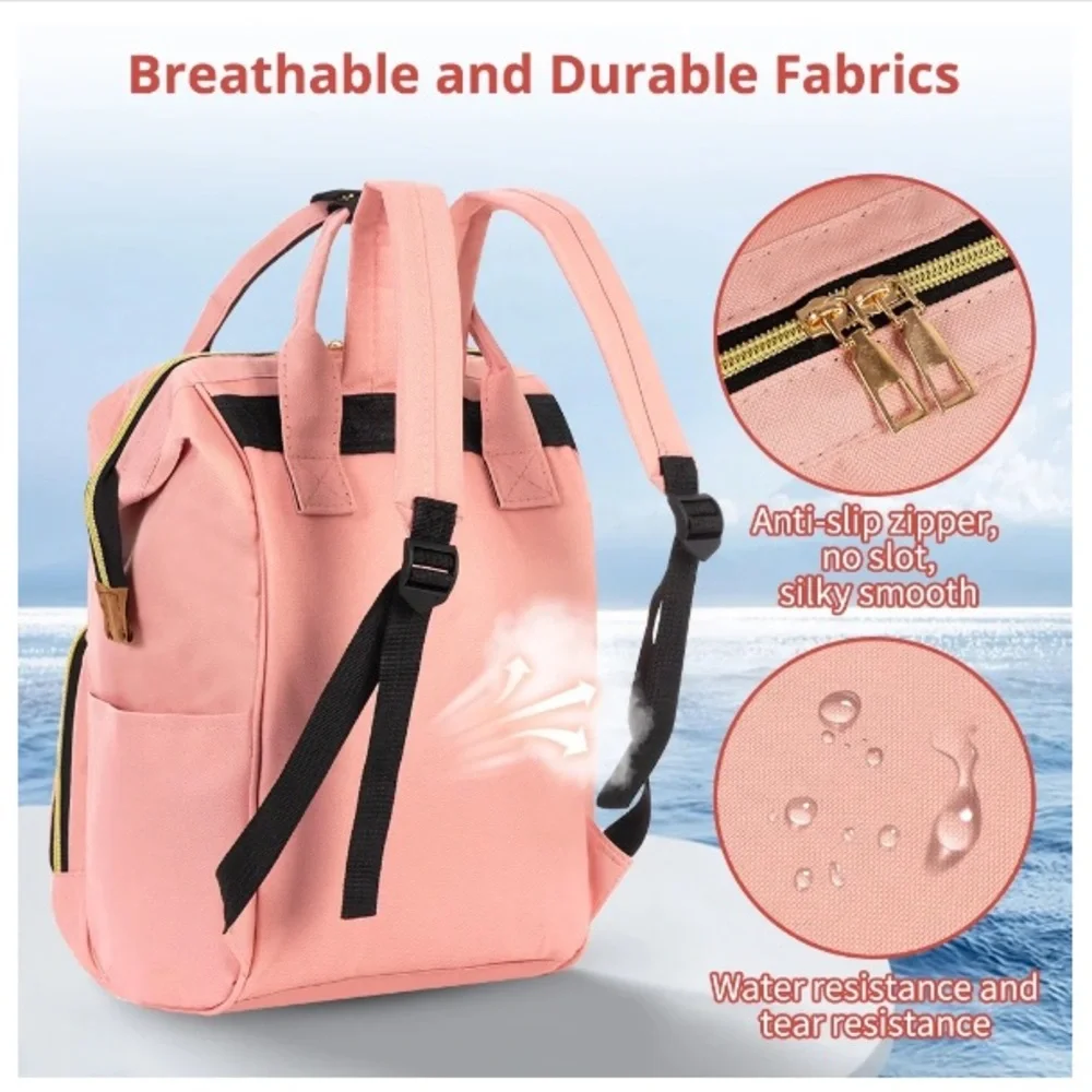 Hot Pink Baby Backpack Diaper Bag